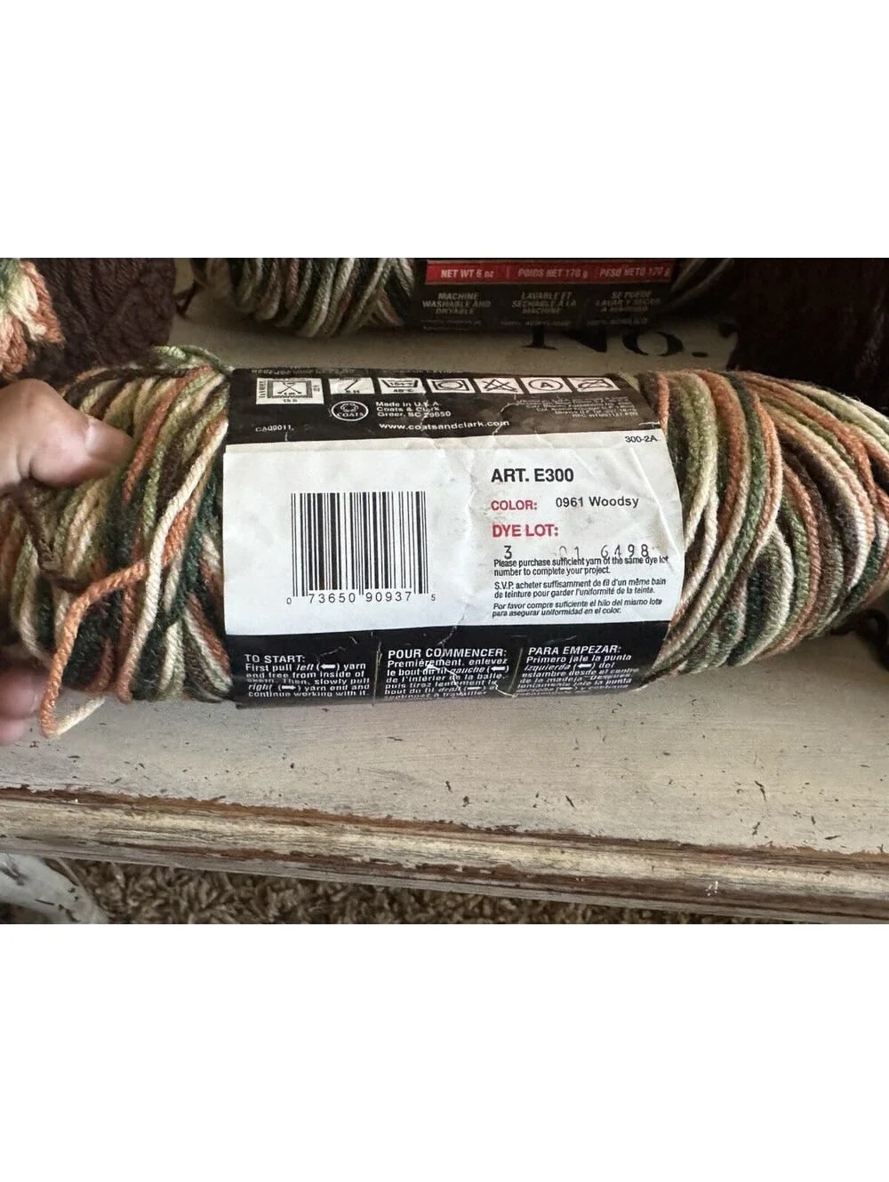 Red Heart Super Saver Country Club Yarn 6 Skeins, 2 Dye Lots, New Old Stock